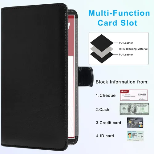 Vista 3 de ACdream Checkbook Cover, Leather RFID Blocking Check Book Wallet