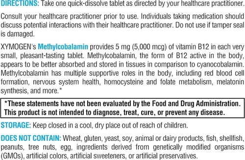 Vista 7 de XYMOGEN Metilcobalamina, 60 comprimidos de disolución rápida