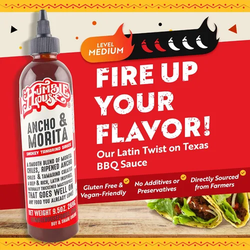 Vista 3 de Humble House - Salsa picante de chiles Ancho & Morita, baja en calorías y sodio, condimentos veganos para alitas de pollo, filetes, tacos
