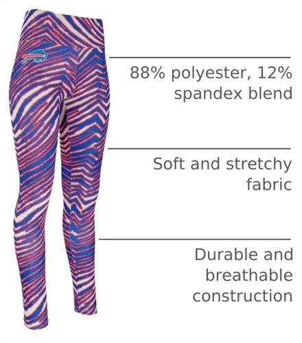 Vista 4 de Zubaz NFL Mallas para mujer de longitud completa de cintura alta básica 1.0