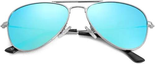 Vista 9 de Gafas de sol polarizadas de aviador para niñas y niños A1 dorado/gris