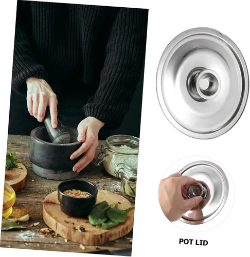 Vista 6 de Cabilock Tapa de olla de acero inoxidable de repuesto universal para sartenes cubierta de taza cubierta de olla