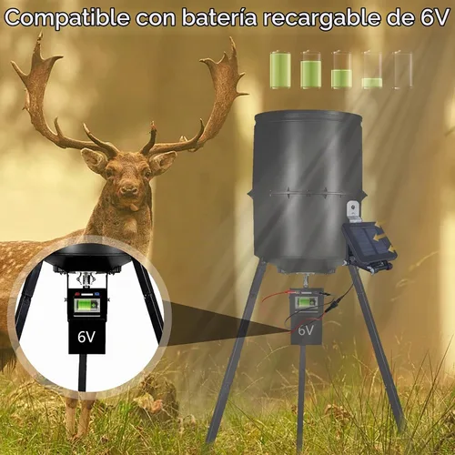 Vista 2 de Panel solar shumi 6V para alimentador de ciervos, cargador de batería impermeable