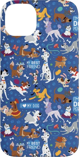 Vista 15 de Disney Funda para iPhone 17 con texto en inglés «Dogs I Love My Dog», color azul