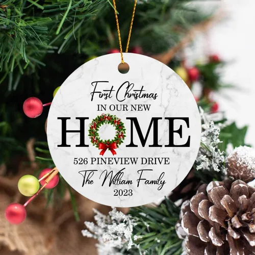 Vista 5 de Adorno personalizado para la primera Navidad en nuestro nuevo hogar, adorno de primera Navidad en el nuevo hogar, regalo de decoración
