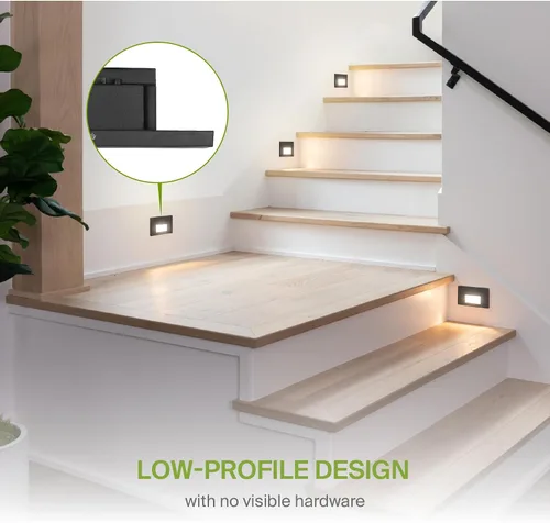 Vista 7 de ASD Lámpara LED Empotrada para Escalones, Iluminación de Peldaños para Escaleras de Exterior e Interior 3CCT, Regulable, Impermeable, Listado ETL
