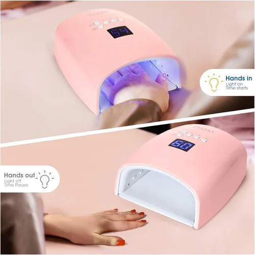 Vista 5 de Lámpara de uñas inalámbrica, recargable de 48 W, lámpara de uñas LED UV, lámpara de uñas de gel UV, secadora de uñas con sensor automático, lámpara