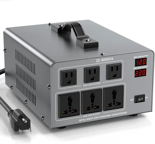 Vista 10 de Transformador convertidor de voltaje de 5000 W, elevador y descendente, 110 V/120 V a 220 V/240 V, reconocimiento automático de voltaje, convertidor