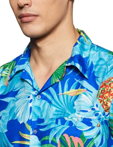Vista 4 de Stylore Funky - Camisa hawaiana de ajuste relajado con piña, hibisco, varios