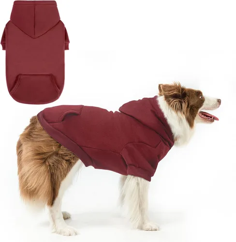 Vista 55 de SCENEREAL Sudaderas con capucha de seguridad para perros de tamaño pequeño, mediano y grande, ropa de felpa cepillada con gorro, abrigo de algodón