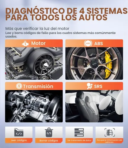 Vista 2 de Escáner OBD2 con transmisión ABS SRS, restablecer luces de falla Compruebe el lector de código del motor con funciones OBDII completas Prueba