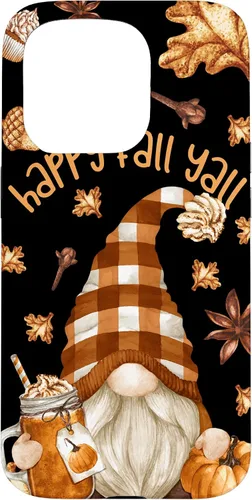 Vista 14 de Funda para iPhone 16 con diseño de especias de calabaza con diseño de gnomo de otoño