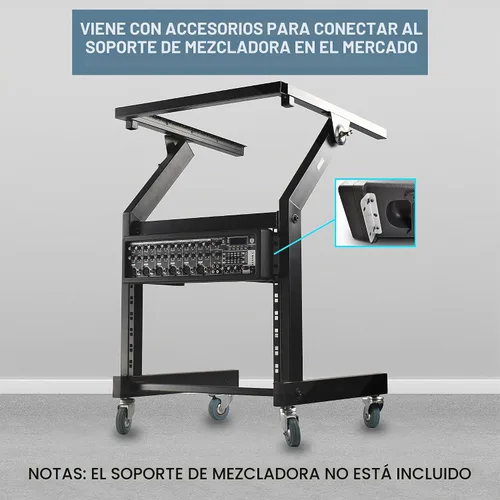 Vista 6 de PRORECK MX8 2500 P.M.P.O Mezclador Compacto de Estudio Alimentado de 8 Canales con Efectos Integrados e Interfaz de Audio USB