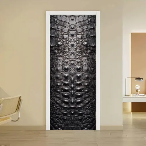 Vista 8 de arricraft 2 piezas de pegatinas adhesivas para puerta, 31.5"x78.7" adhesivos de pared 3D con patrón de cascadas de cuevas, vinilo para puertas