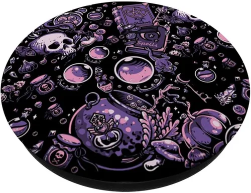 Vista 2 de Witch's Essentials Pattern Witchy Design Halloween PopSockets PopSockets intercambiables PopGrip