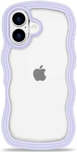 Vista 46 de Anuck Funda para iPhone 13 Pro con borde ondulado, diseño trasero transparente, agarre antideslizante, forma de marco rizado ondulado, a prueba