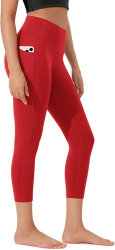 Vista 54 de ODODOS Pantalones capri de yoga suaves como mantequilla para salón con bolsillos para mujeres, leggings capri de cintura alta de 14"/19"/21