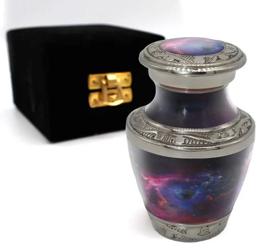 Vista 21 de Commemorative Cremation Urns Urnas de cremación personalizadas decorativas hechas a mano para mujeres (aurora boreal extragrandes)