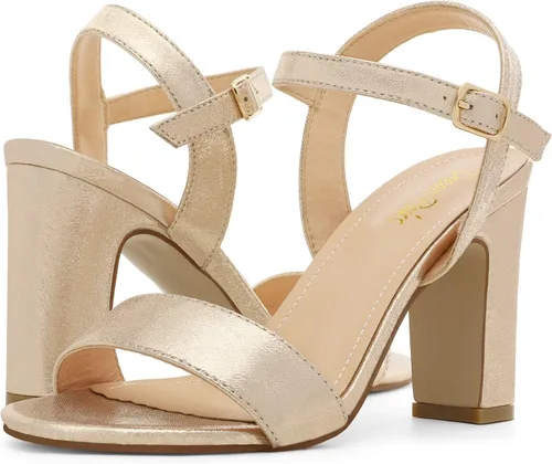 Vista 2 de DREAM PAIRS sandalias de vestir con correa en el tobillo y tacón grueso para mujer
