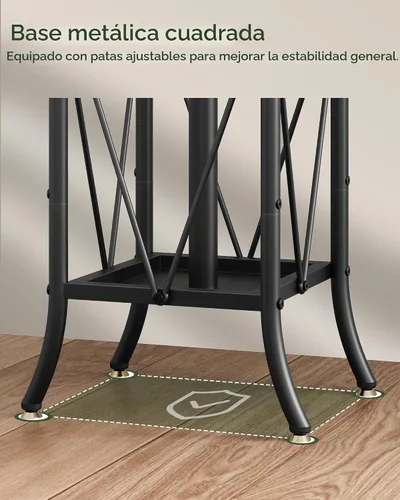 Vista 7 de CHOEZON Perchero independiente, perchero con soporte para paraguas, soporte de entrada con 12 ganchos, árbol de pasillo de metal para bolsos