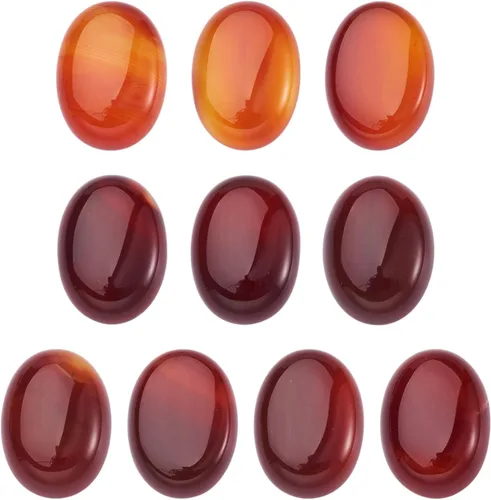 Vista 9 de Crafans Flat Back Gemstone Oval Cabochons Natural Stone Cabochons Healing Power Stone Chakra Crystal for Crafts DIY Jewelry Making Supplies