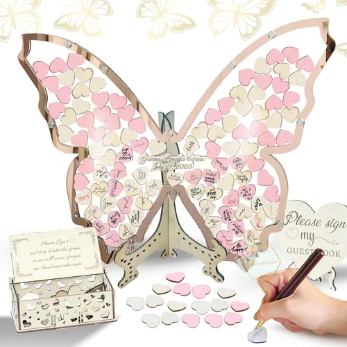 Vista 12 de Alternativa personalizada de libro de invitados con mariposas, libro de invitados para quinceañera, libro de invitados con mariposas para cumpleaños