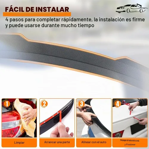 Vista 6 de Alerón de maletero para Honda Civic Sedan 2012-2015 de 4 puertas, negro sin pintar