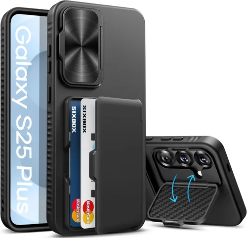 Vista 24 de para Samsung Galaxy S25 Funda, Compatible con MagSafe y Soporte Integrado y Grado Militar de Resistencia a Caídas, Funda Magnética Translúcida