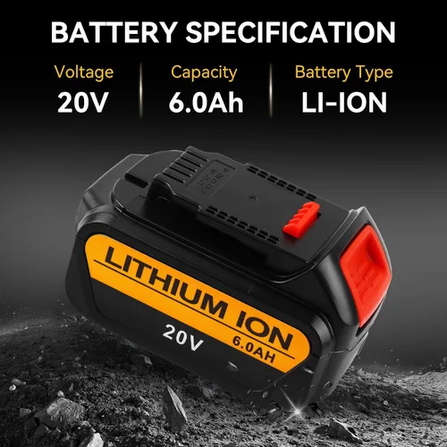 Vista 2 de 8.0Ah Compatible con la batería DeWalt 20V Max DCB200 DCB201 DCB180 DCB203 DCB204 DCB206 para herramientas eléctricas inalámbricas con indicador LED