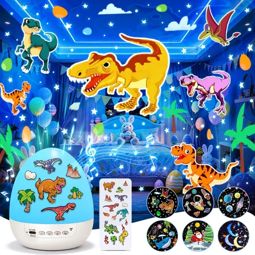 Vista 10 de 【PAQUETE DE REGALO】Regalos de unicornio para niñas, luz nocturna con 15 películas + 10 músicas con sonidos relajantes, máquina de proyección