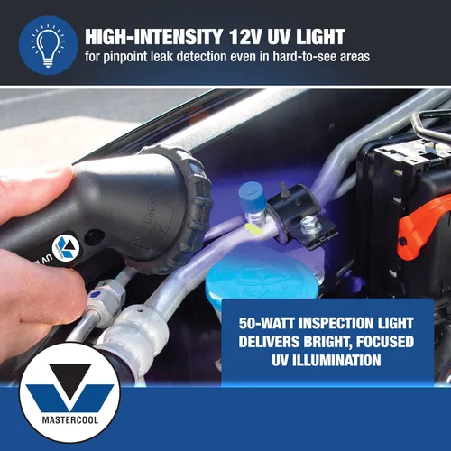 Vista 3 de Mastercool (53351-B) kit de detección de fugas ultravioleta profesional con mini luz de 50 vatios