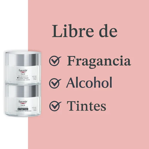 Vista 4 de Eucerin Q10 - Set de cuidado de la piel, crema facial diaria antiarrugas con biotina (1.7 onzas) + crema de noche antiarrugas con Pro-Retinol
