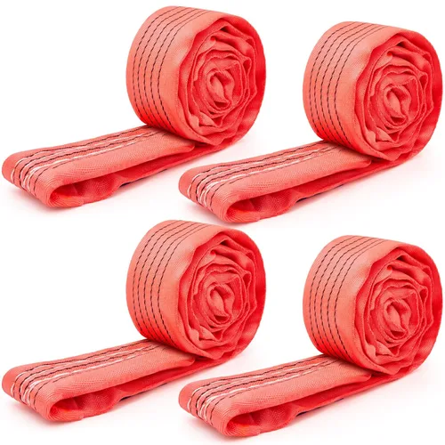 Vista 10 de Fabbay 4 eslingas redondas de poliéster resistente de 3.3 pies, correas de elevación redondas para elevación, remolque, mudanza, muebles