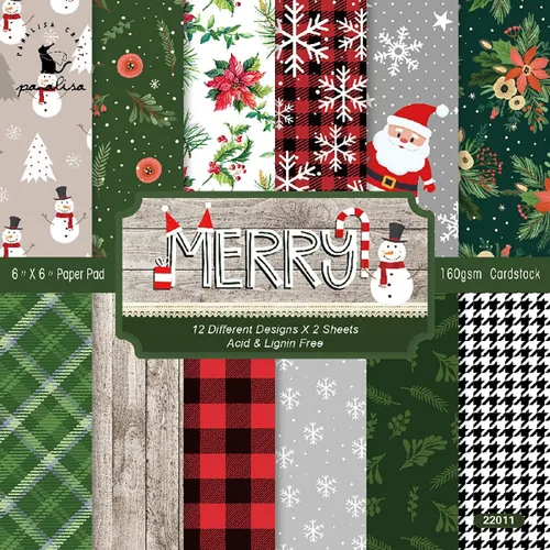 Vista 12 de YASMEN Bloc de papel para álbum de recortes de Navidad, 6 x 6 pulgadas, cartulina de una sola cara para hacer tarjetas, diarios, planificador