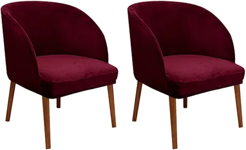 Vista 37 de Juego de 2 fundas de terciopelo elástico para sillas de comedor, con respaldo curvo moderno, protector de silla para sala de estar, dormitorio, Beige