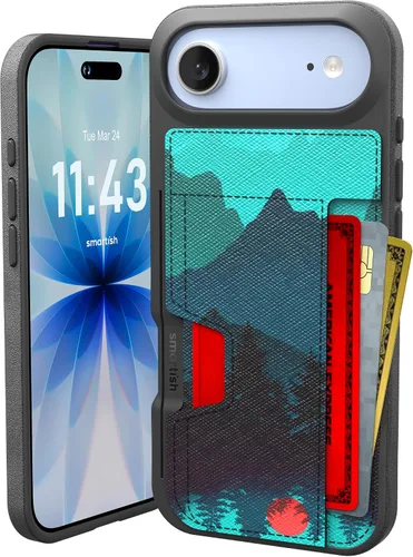 Vista 73 de Smartish Funda tipo cartera para iPhone 11 Pro - Wallet Slayer Vol. 2 [soporte protector delgado] tarjetero (seda) - Black Tie Affair Holds 3