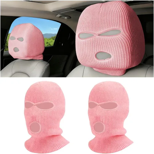 Vista 16 de 2 piezas de fundas para reposacabezas de automóvil, protector de cara completa personalizado y divertido para vehículos, envoltura de protección