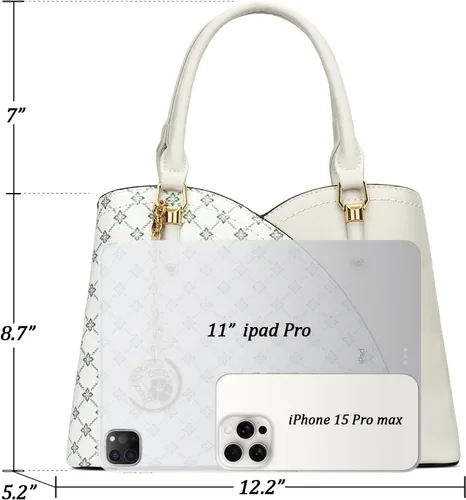 Vista 25 de KKXIU Monederos y bolsos de mano con triple compartimento para mujer, bolso de mano con asa superior