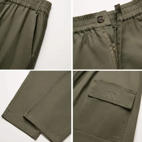 Vista 5 de WZIKAI Pantalones cargo para hombre, pantalones deportivos casuales para entrenamiento, senderismo, con múltiples bolsillos