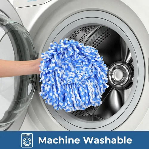 Vista 6 de Matthew Cleaning - Juego de 3 cabezales de repuesto de microfibra azul compatible con EasyWring Spin Mop Reemplazar la cabeza EasyWring de alta
