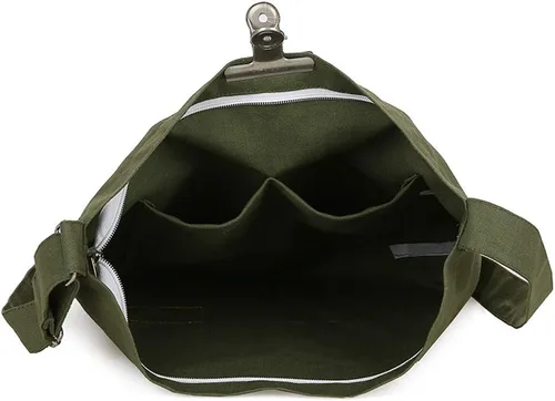 Vista 4 de Covelin - Bolso de hombro de lona para mujer, clásico, informal, estilo bohemio, bolso de mano o cruzado, tamaño grande