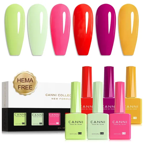 Vista 14 de CANNI - Juego de esmalte de uñas en gel azul de 6 colores 9ML Baby Royal Light Blue – Esmalte de uñas en gel inspirado en el océano Acuario