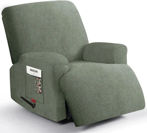 Vista 44 de 3 fundas elásticas para sillas reclinables, fundas de tela de felpa y protectores duraderos de muebles para niños y mascotas (1 plaza, negro)