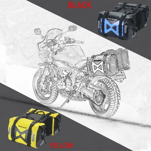 Vista 2 de WILD HEART Bolsa impermeable alforja de motocicleta 50L Bolsa de tanque Bolsa lateral de motor