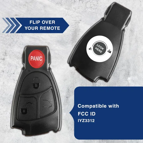 Vista 6 de KeylessOption llavero para acceso remoto sin llave, con botón, clip de batería, para auto, para IYZ3312