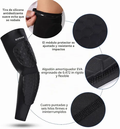 Vista 3 de 2 piezas mangas de codo de brazo almohadillas a prueba de golpes para jóvenes adultos deportes