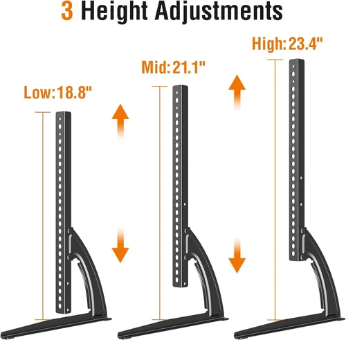 Vista 4 de ELIVED Universal Table Top TV Stand for Most 27-55 Inch Flat/Curved TVs Soporte de patas ajustables en altura de la base de TV, patas de repuesto