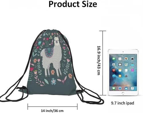 Vista 6 de Bolsas con cordón de llama, mochila y bolsa de gimnasio con cordón, Multi-a178, Mochilas de viaje