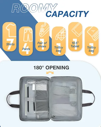 Vista 4 de BAGSMART Bolsa de lona grande para el fin de semana con bolsa de zapatos, puede contener laptop de 15.6 pulgadas, bolsa de mano para viajes