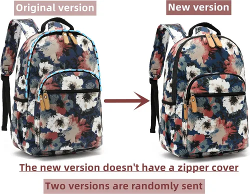 Vista 98 de Leaper Mochila para laptop para mujer: linda mochila floral para escuela, universidad, viajes, trabajo, mochila ligera para niños, Negro margarita